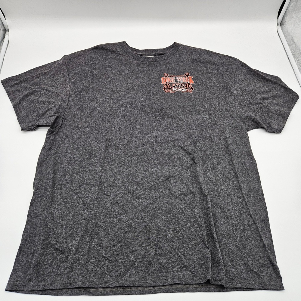 2015 Daytona Bike Week Florida Eagle Motorcycle T Shirt‎ 2XL Gray Short Sleeve